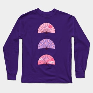 Pink and purple Japanese fans Long Sleeve T-Shirt